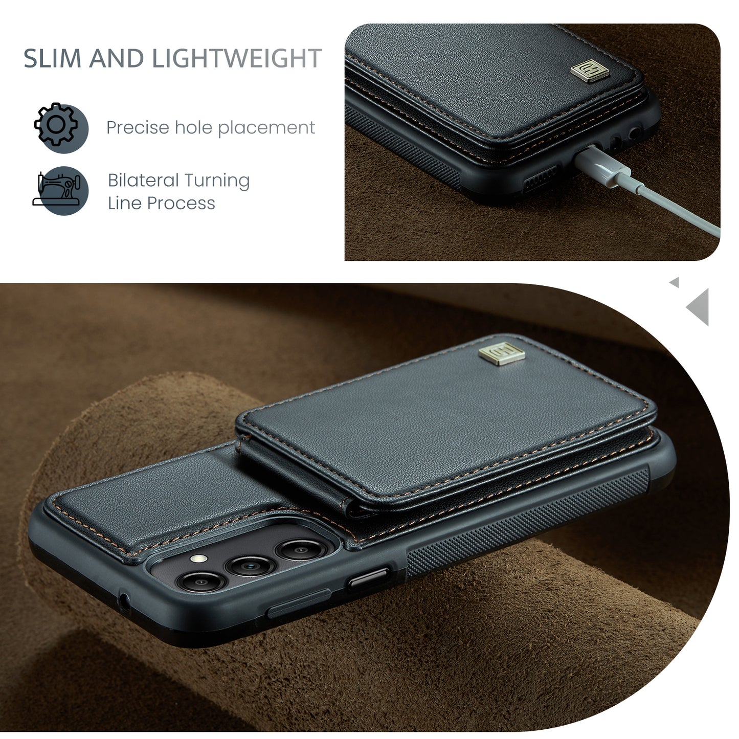 AUTSPACE Flip Card Holder Galaxy A34 Leather Case