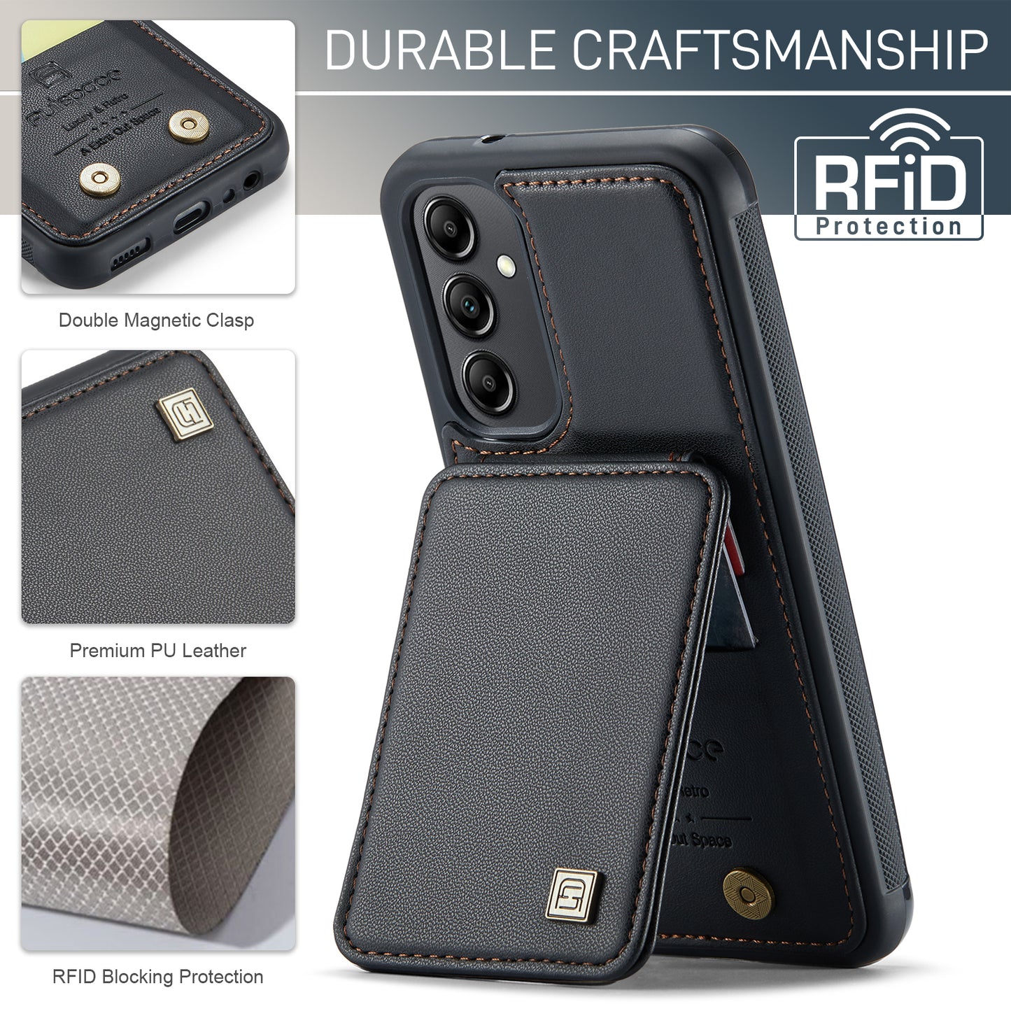 AUTSPACE Flip Card Holder Galaxy A34 Leather Case