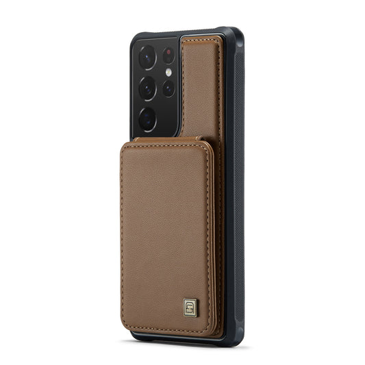 AUTSPACE Flip Card Holder Galaxy S21 Ultra Leather Case