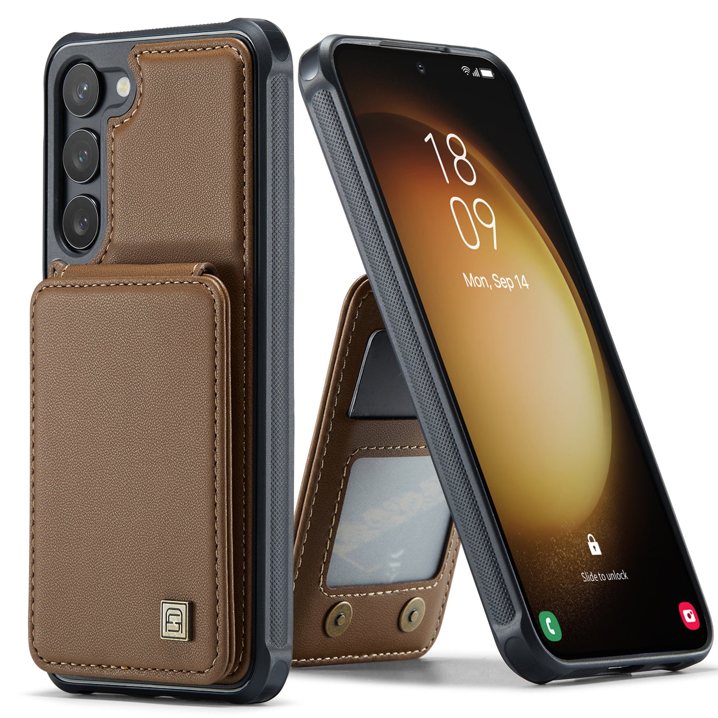 AUTSPACE Flip Card Holder Galaxy S23 Leather Case