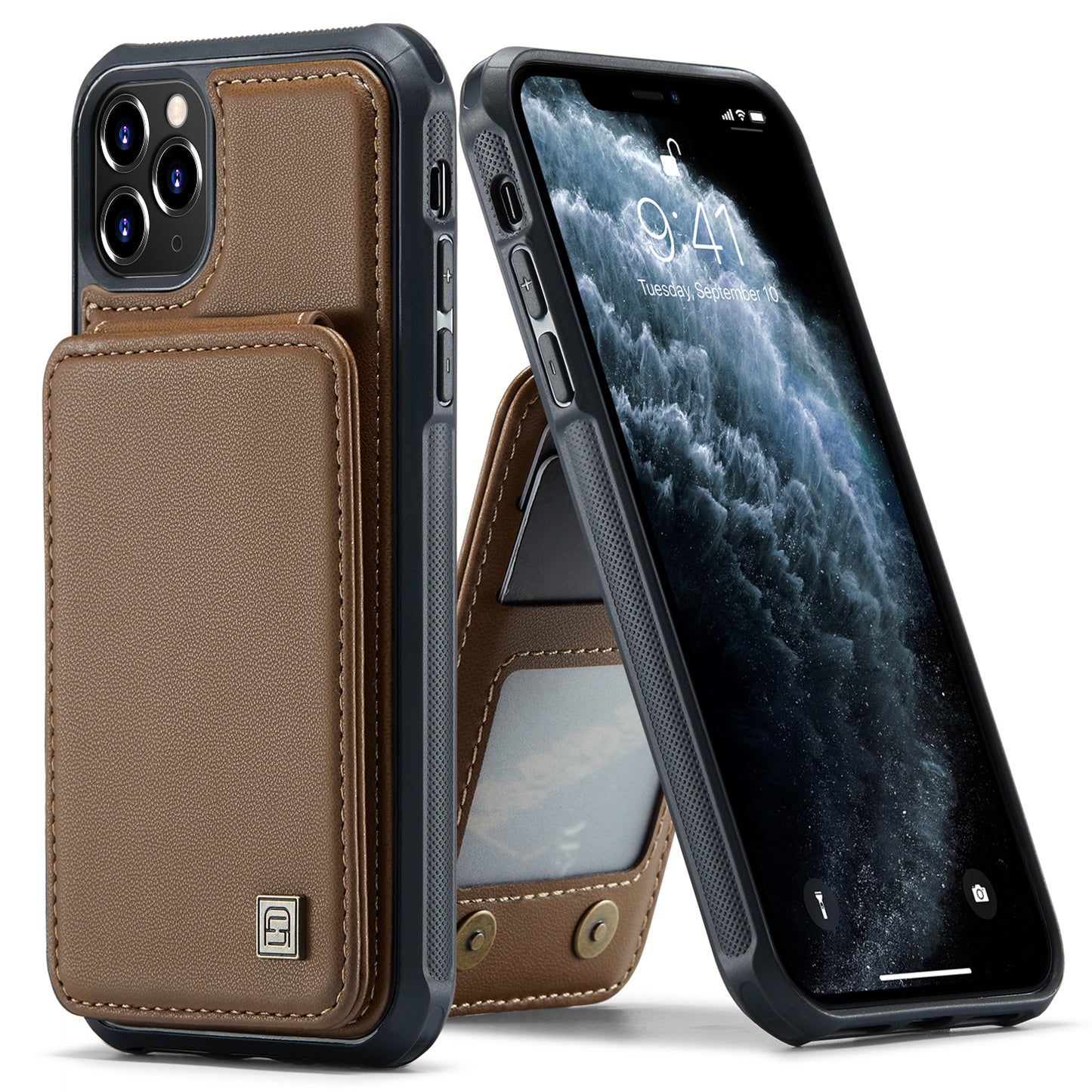 AUTSPACE Flip Card Holder iPhone 11 Pro Max Leather Case