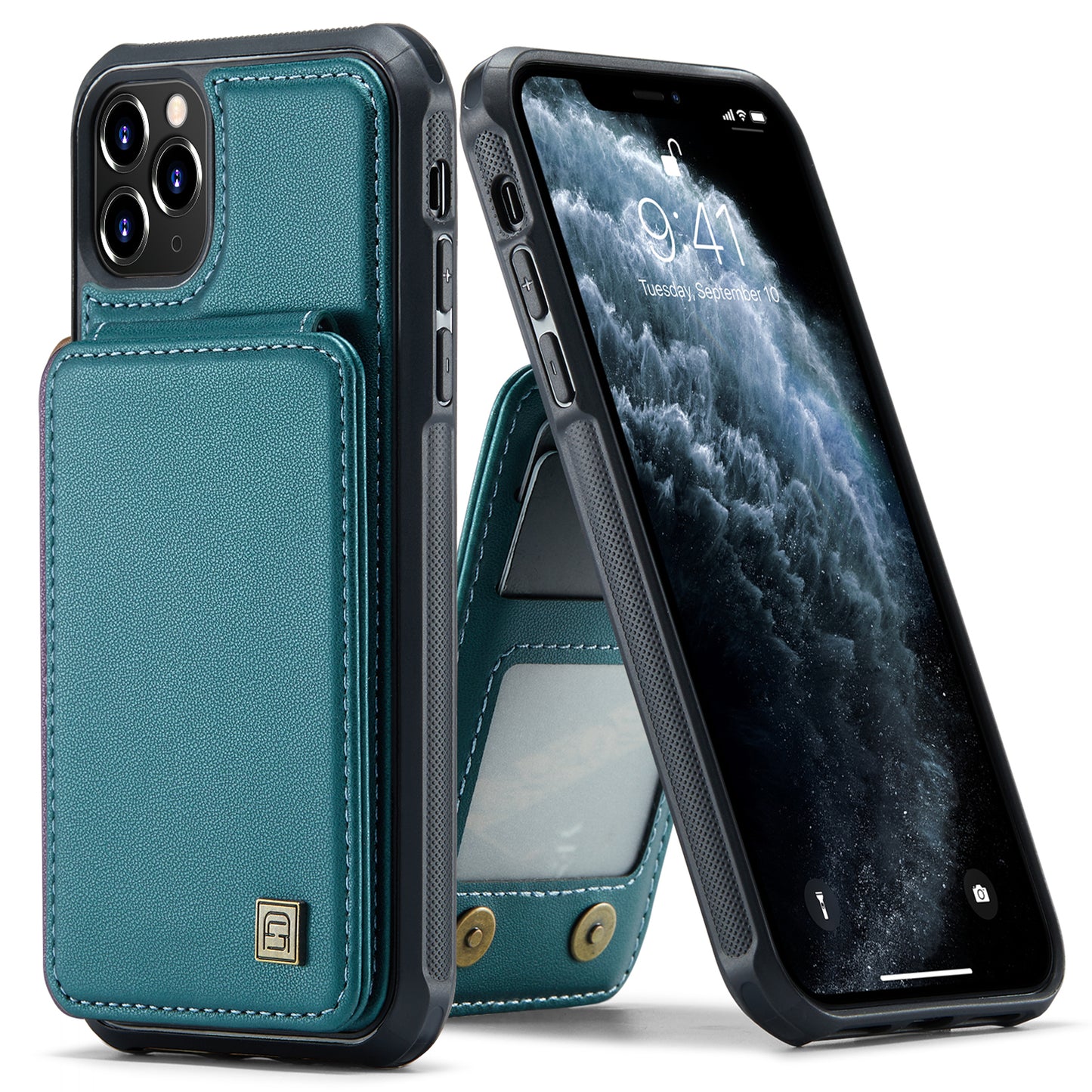 AUTSPACE Flip Card Holder iPhone 11 Pro Max Leather Case