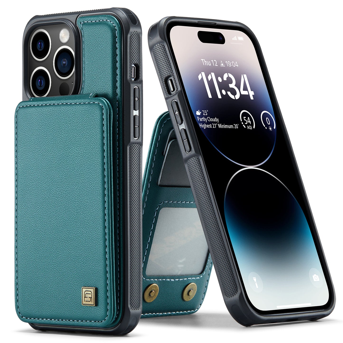 AUTSPACE Flip Card Holder iPhone 15 Pro Max Leather Case