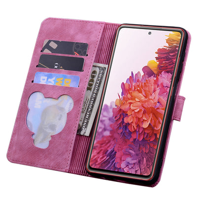 Cat Cherry Blossoms Galaxy S20 Grils Case Retro Leather Embossing Wallet Stand