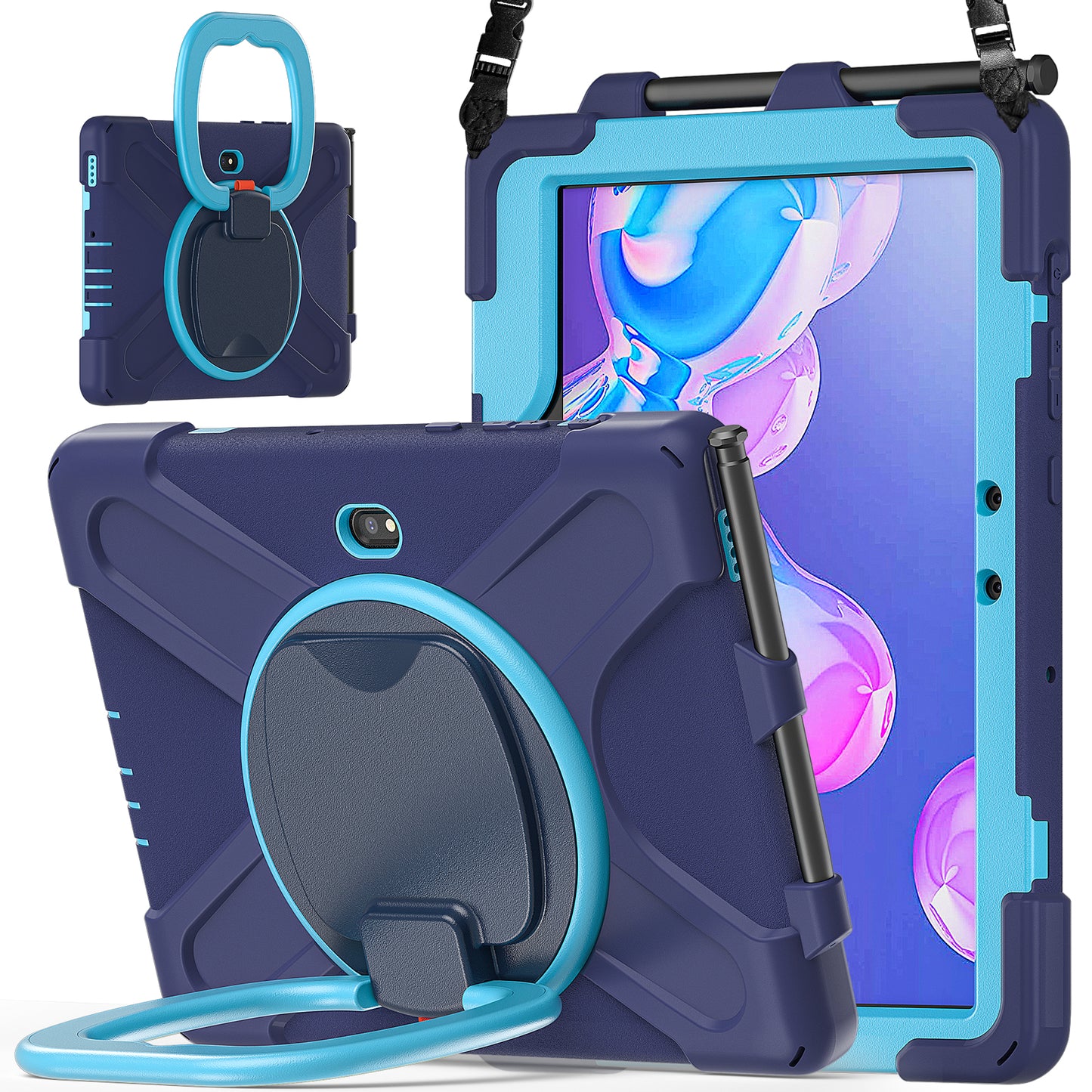 Pirate Box Galaxy Tab Active4 Pro Case Hook Stand Rotating Hand Shoulder Strap