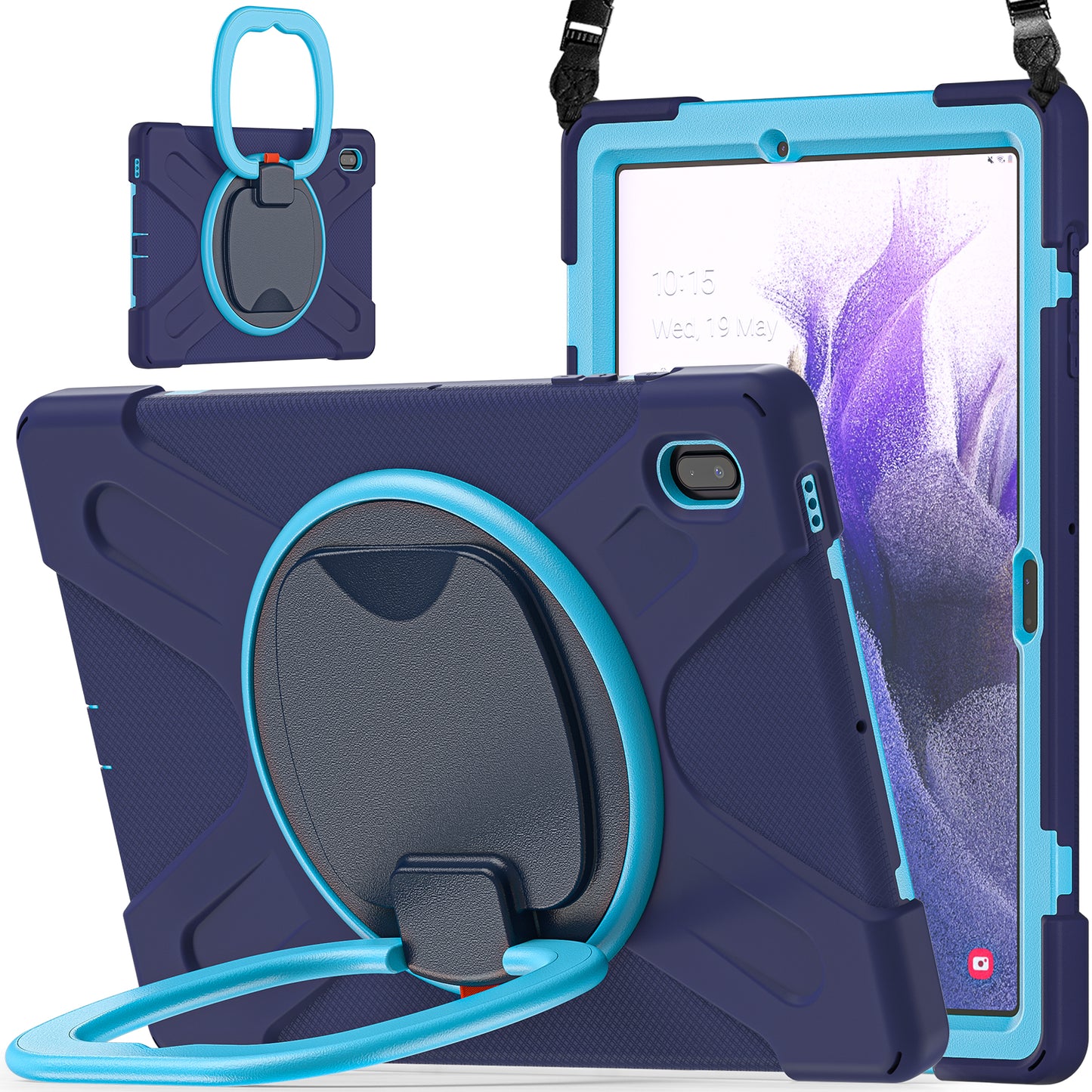 Pirate Box Galaxy Tab S7+ Case Hook Stand Rotating Hand Holder Shoulder Strap