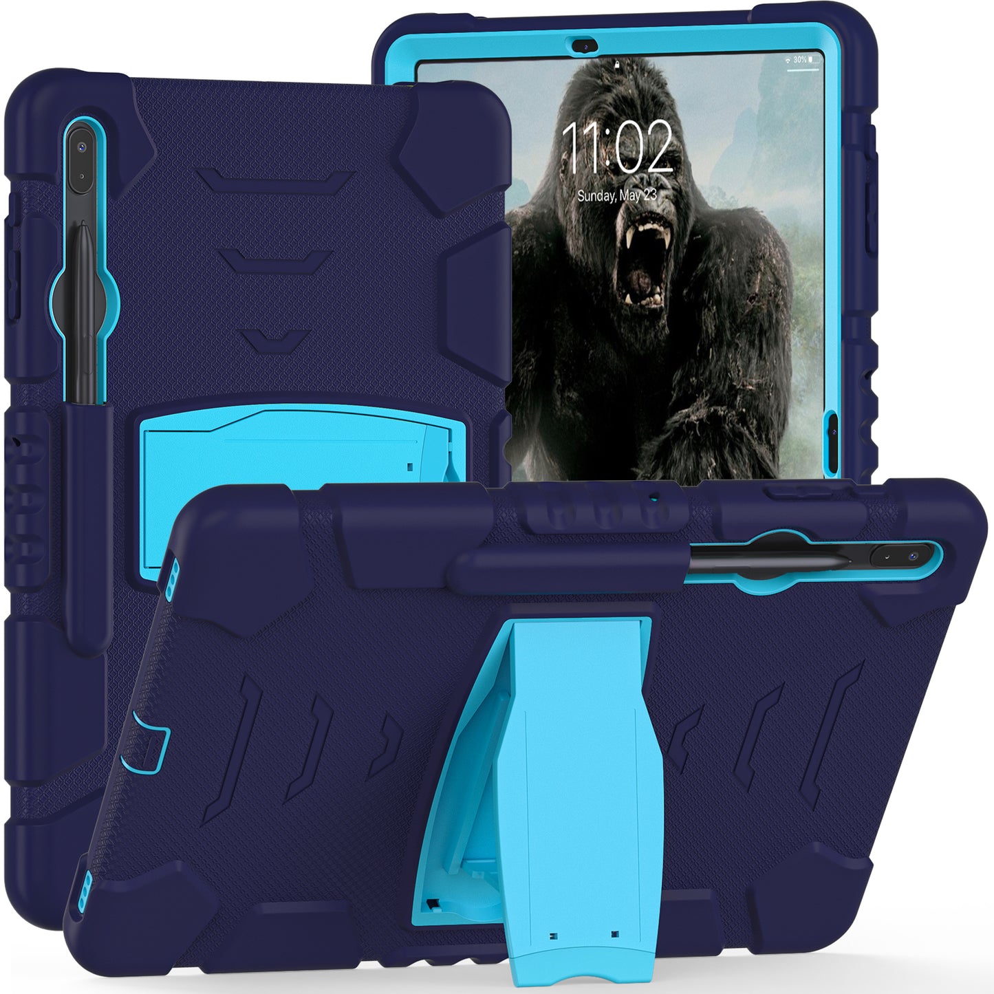 Gorilla King Kong Galaxy Tab S8+ Case Full Body Triple Protection Folding Stand