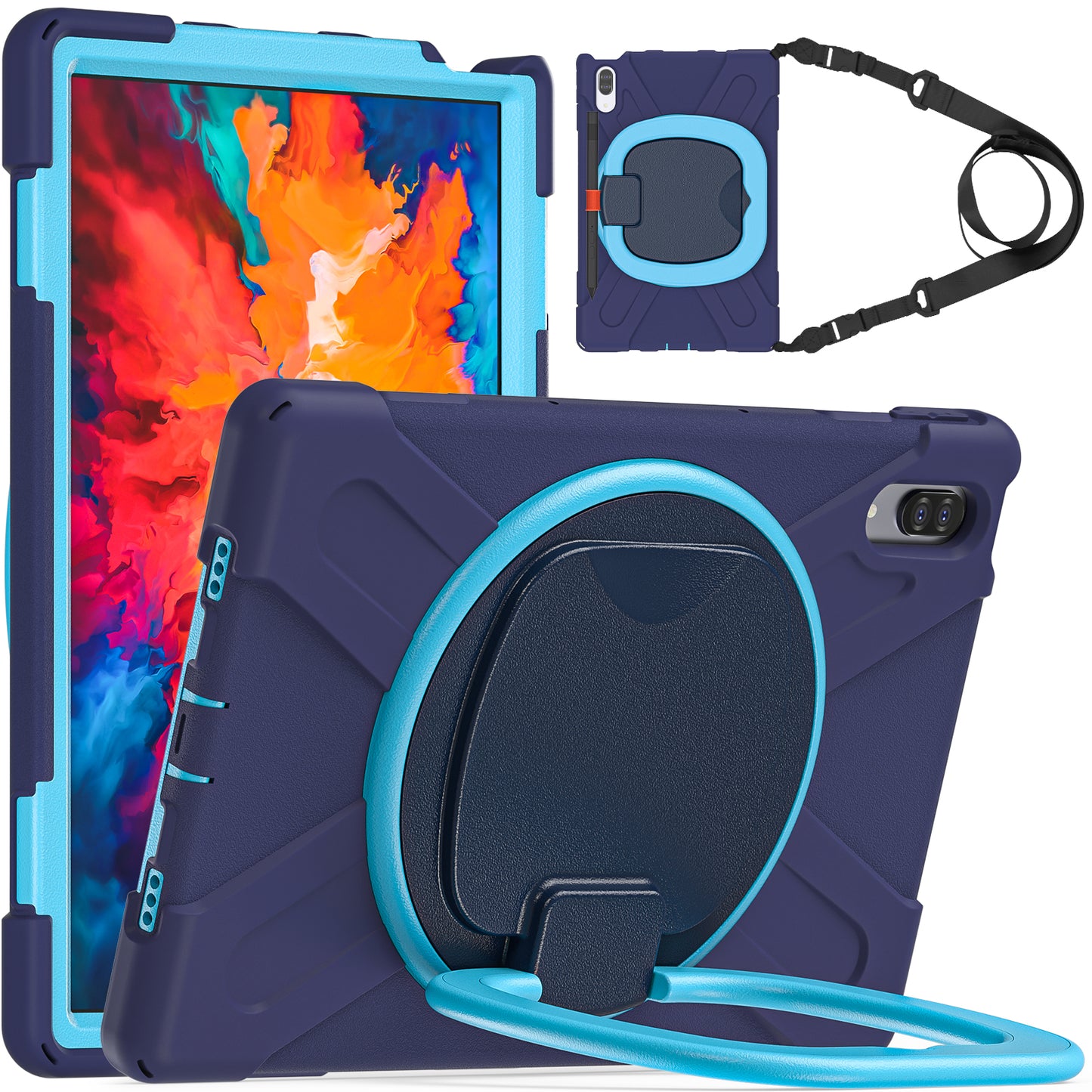 Pirate Box Lenovo Tab P11 Pro (2021) Case Hook Stand Rotating Holder Shoulder Strap