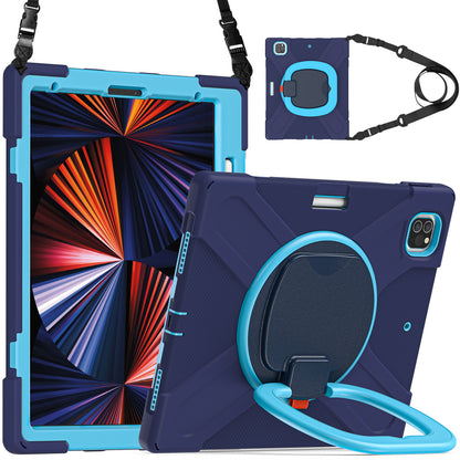 Pirate Box iPad Pro 12.9 (2022) Case Hook Stand Rotating with Hand Holder Shoulder Strap