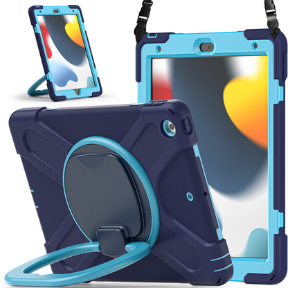 Pirate Box iPad 9 Case Hook Stand Rotating with Hand Holder Shoulder Strap