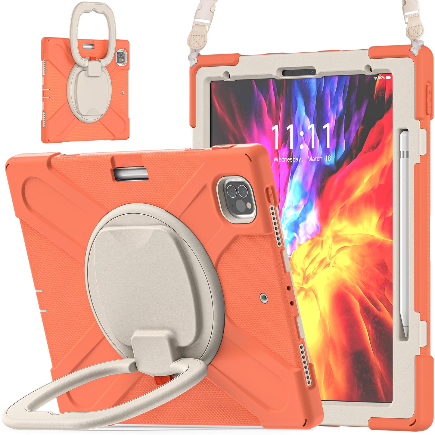 Pirate Box iPad Pro 11 (2018) Case Hook Stand Rotating Hand Holder Shoulder Strap