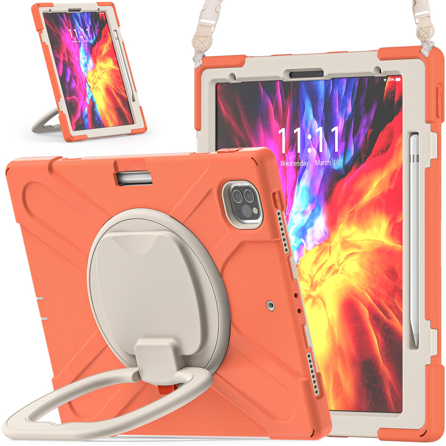 Pirate Box iPad Pro 11 (2021) Case Hook Stand Rotating with Hand Holder Shoulder Strap