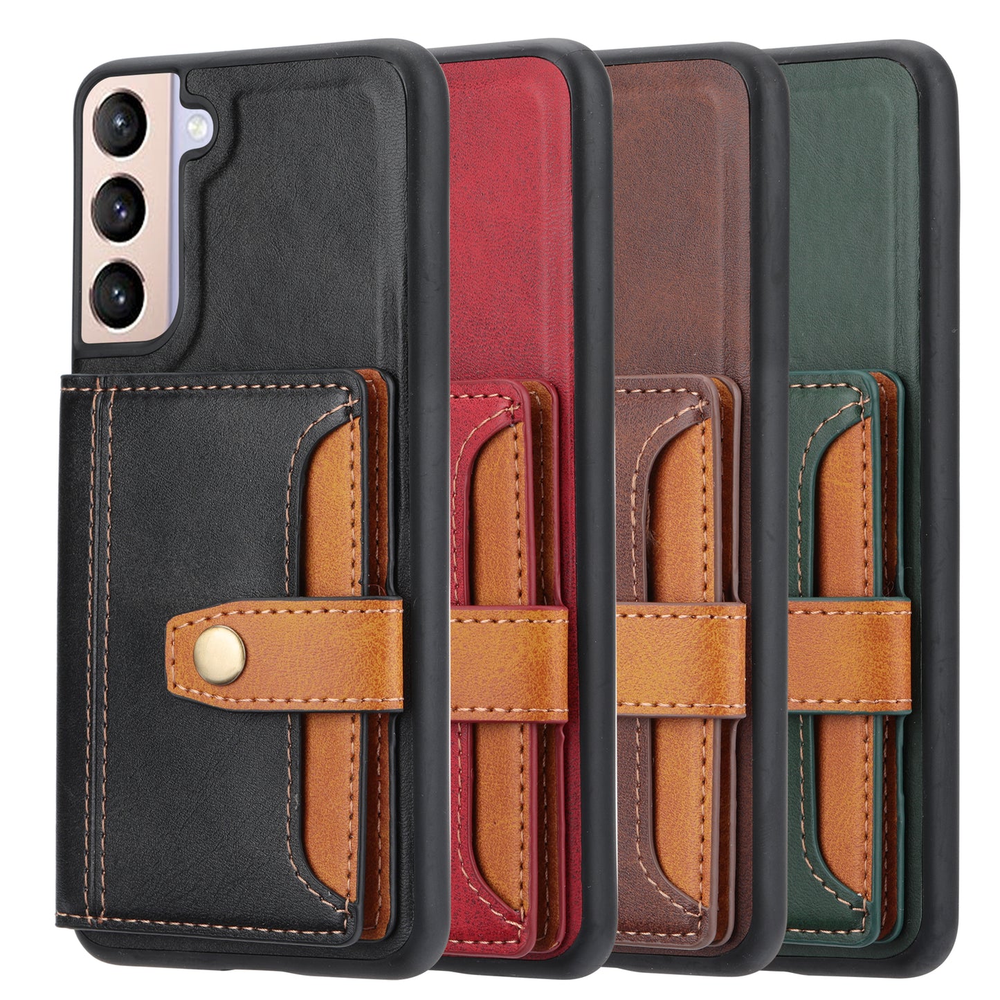 BOYU Buckle Cards Pocket Galaxy S21+ Leather Case