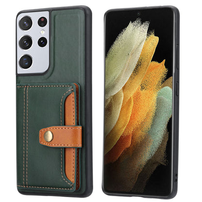 BOYU Buckle Cards Pocket Galaxy S21 Ultra Leather Case