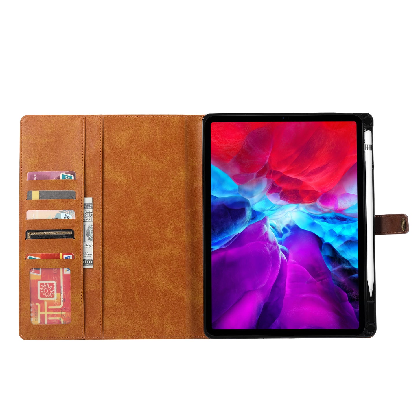 BOYU Buckle Cards Pocket iPad Air 5 Leather Case