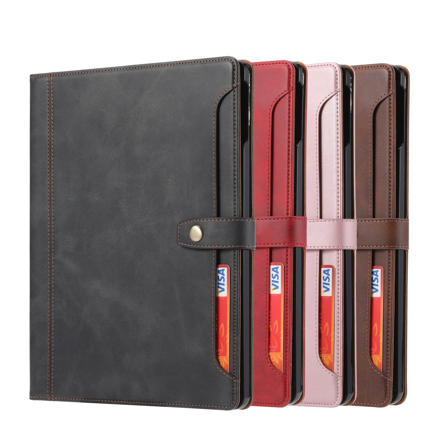 BOYU Buckle Cards Pocket iPad Pro 11 2024 Leather Case