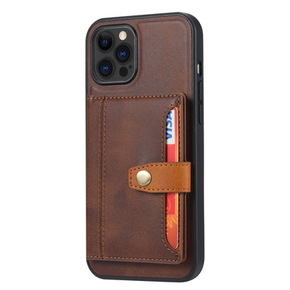 BOYU Buckle Cards Pocket iPhone 12 Leather Case