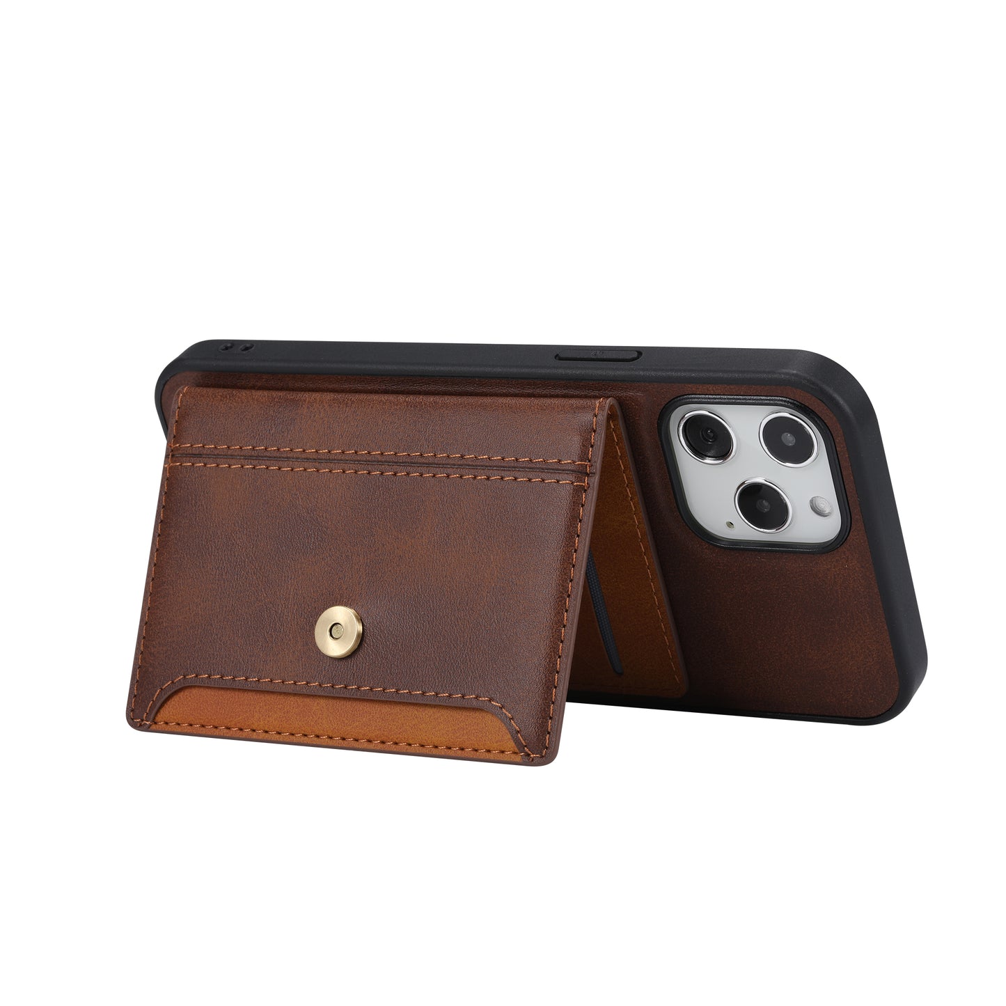 BOYU Buckle Cards Pocket iPhone 12 Leather Case