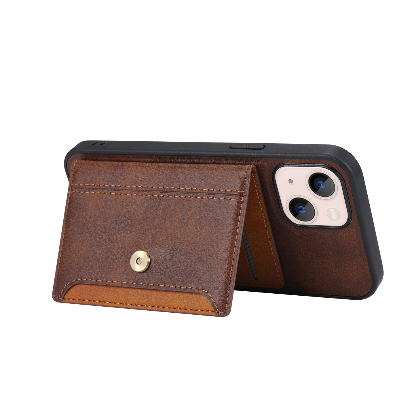 BOYU Buckle Cards Pocket iPhone 13 Leather Case