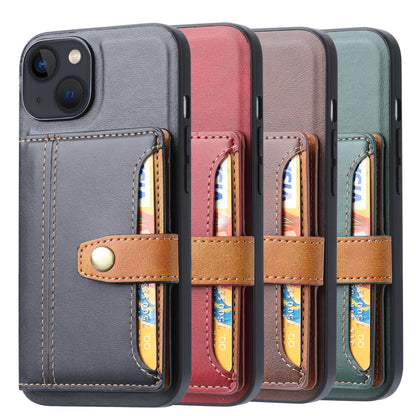 BOYU Buckle Cards Pocket iPhone 14 Leather Case