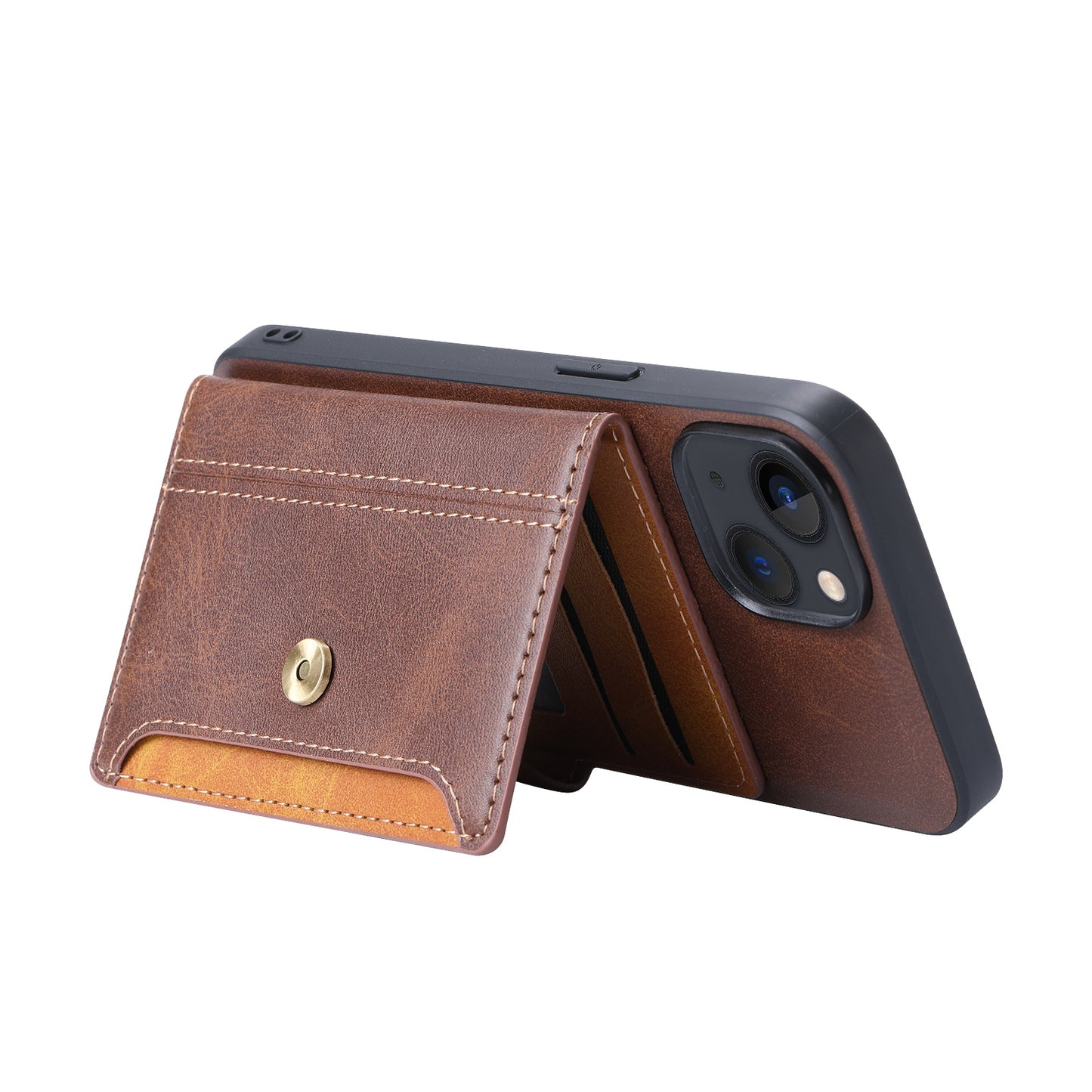 BOYU Buckle Cards Pocket iPhone 14 Leather Case