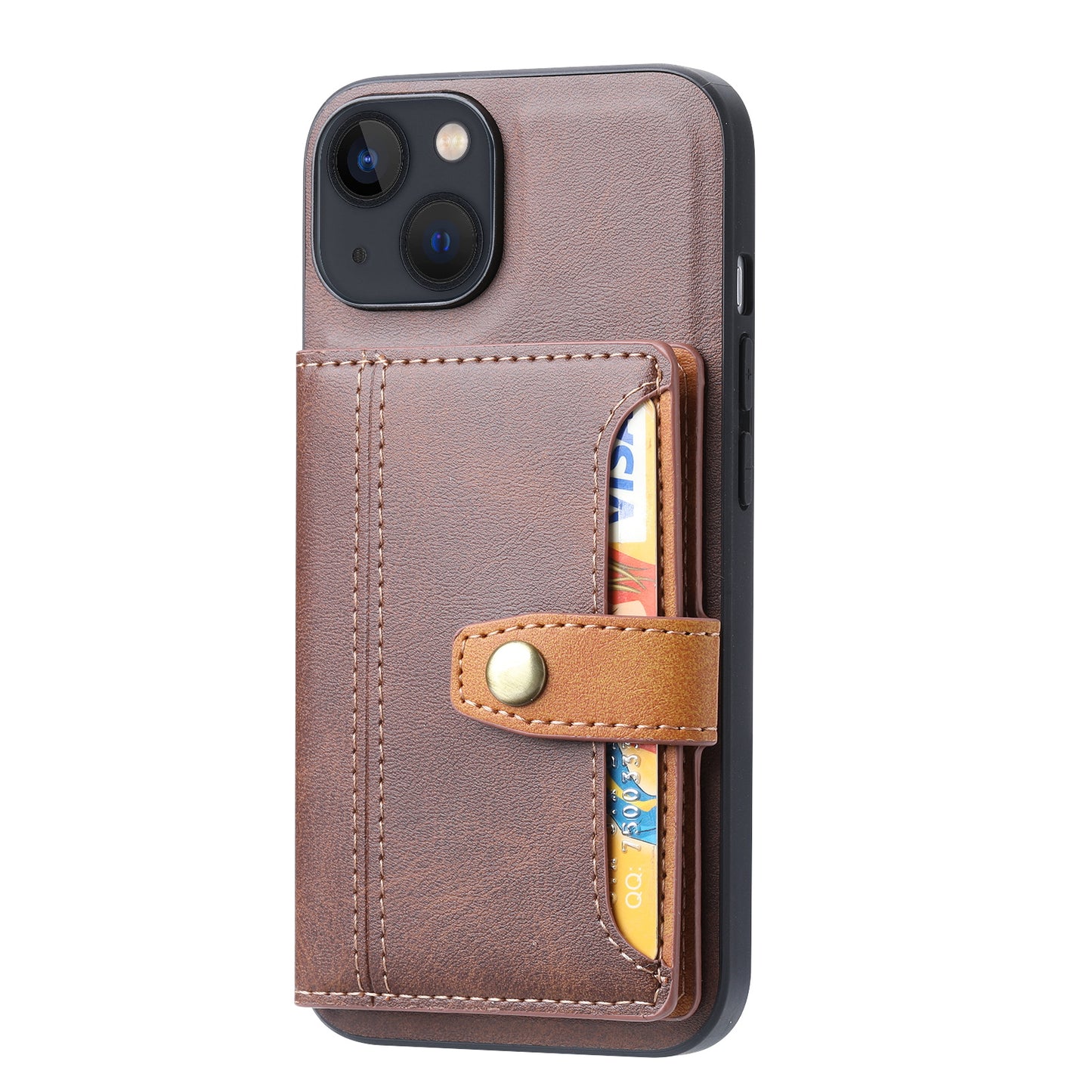 BOYU Buckle Cards Pocket iPhone 14 Leather Case