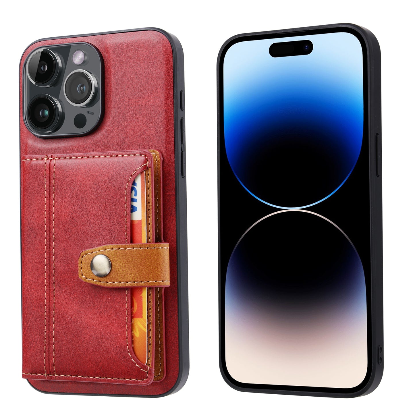 BOYU Buckle Cards Pocket iPhone 16 Pro Leather Case