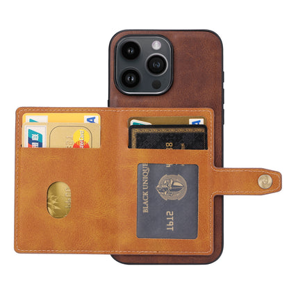 BOYU Buckle Cards Pocket iPhone 16 Pro Leather Case