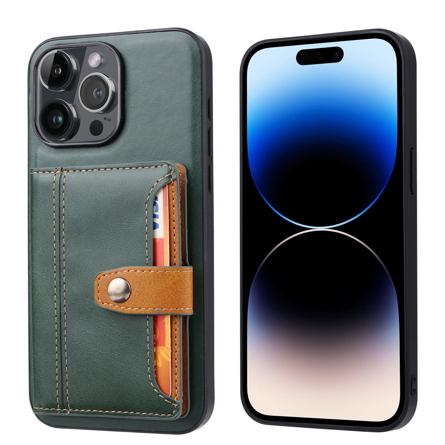 BOYU Buckle Cards Pocket iPhone 16 Pro Leather Case