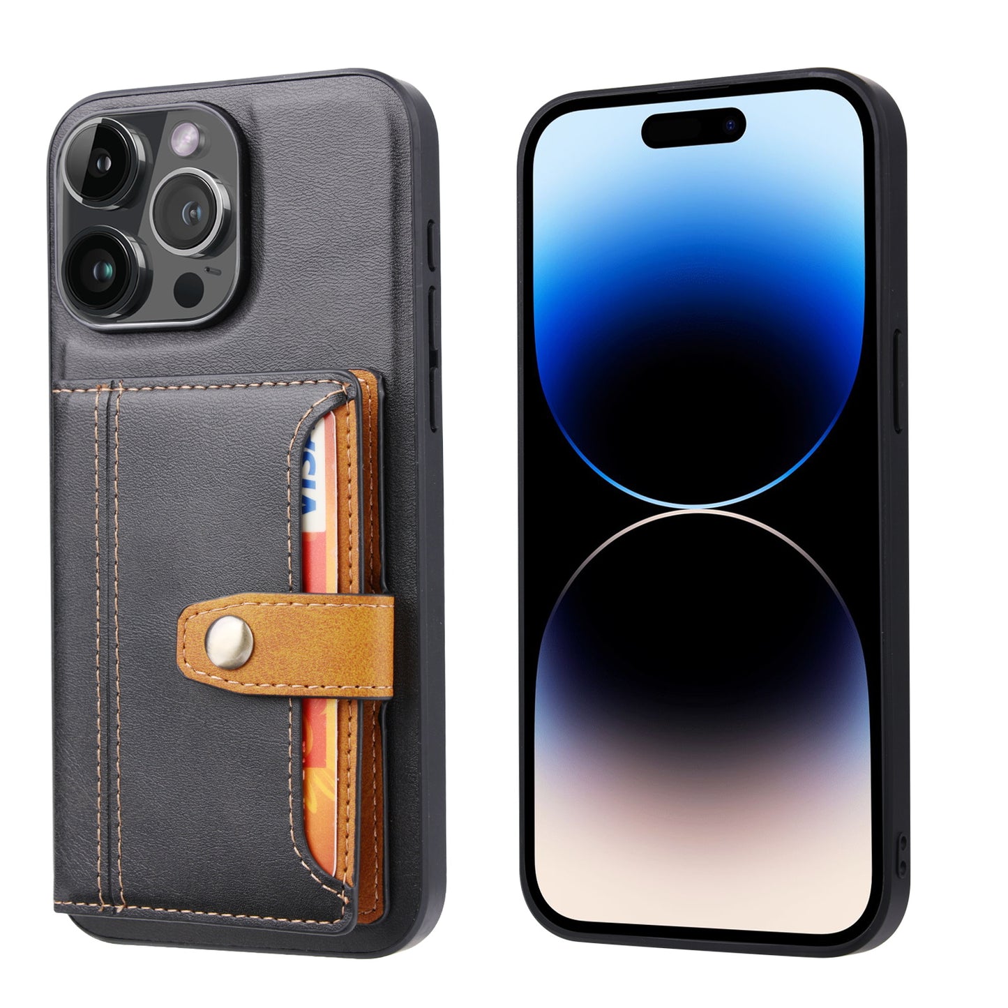 BOYU Buckle Cards Pocket iPhone 16 Pro Leather Case