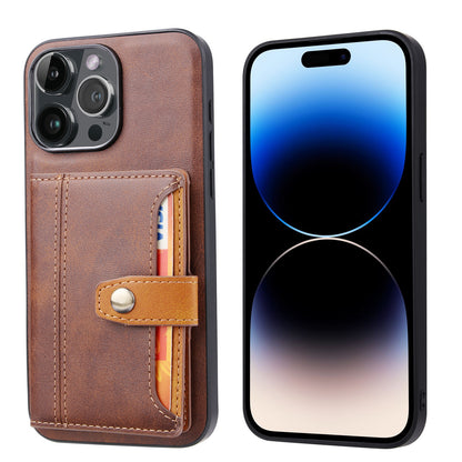 BOYU Buckle Cards Pocket iPhone 16 Pro Leather Case