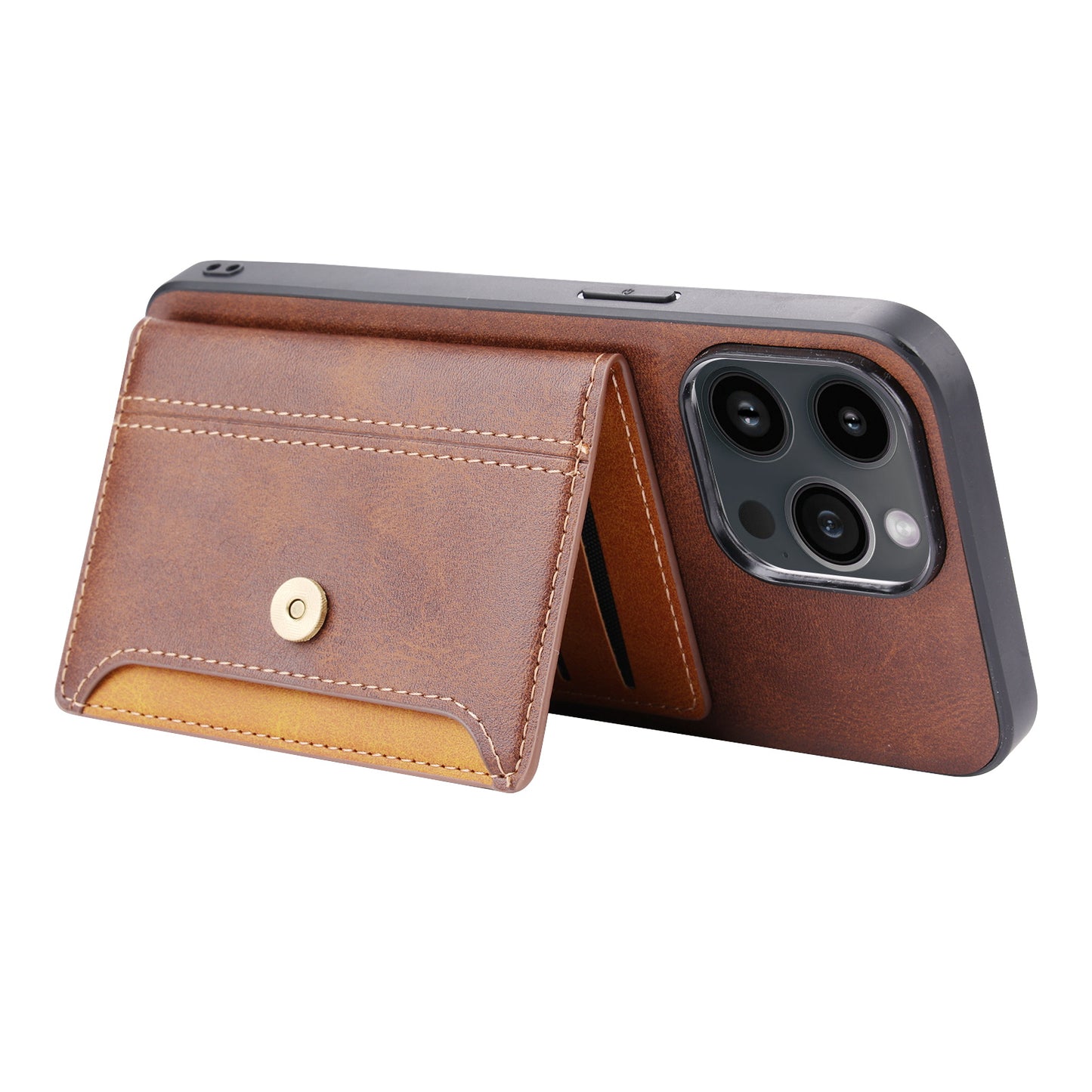 BOYU Buckle Cards Pocket iPhone 16 Pro Leather Case