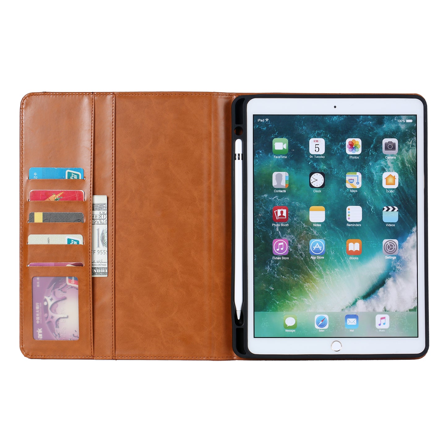 BOYU Knead Notes Pocket iPad 8 Leather Case