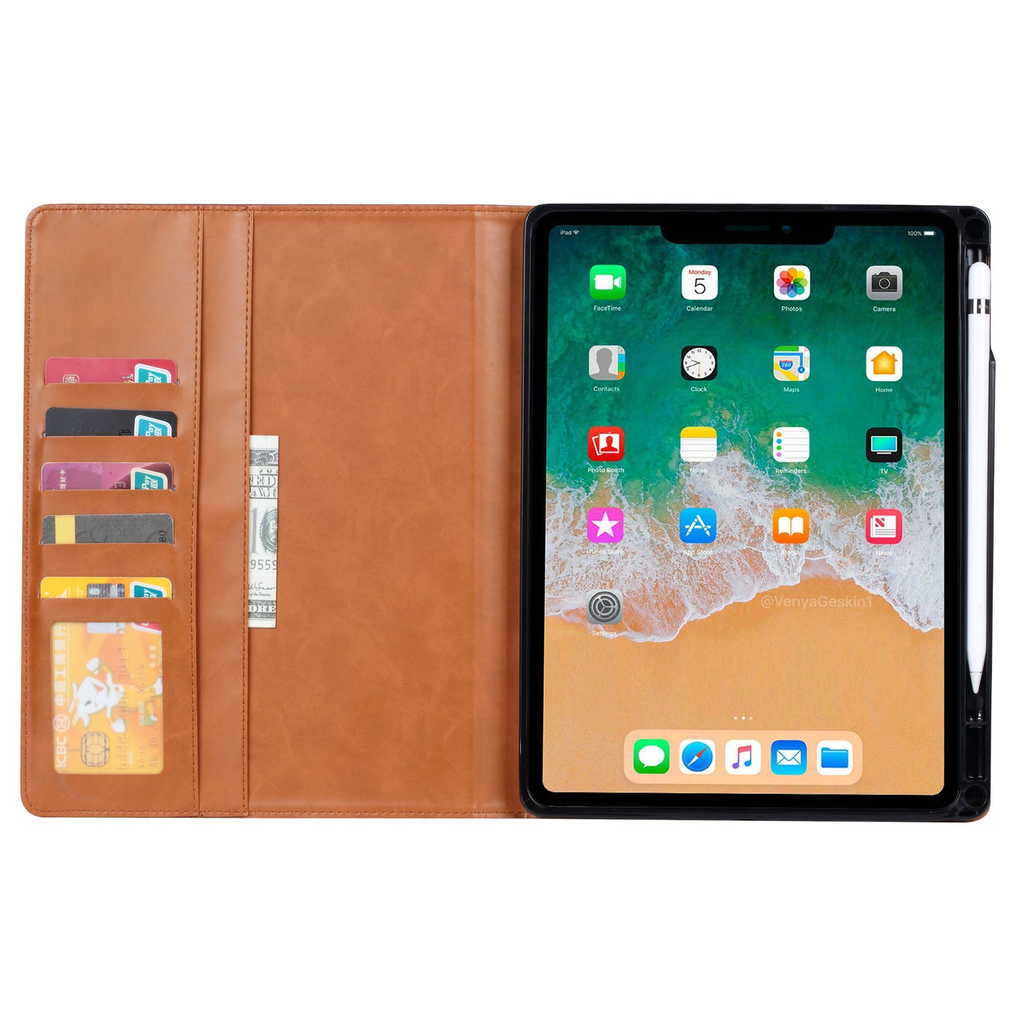 BOYU Knead Notes Pocket iPad Pro 11 2018 Leather Case