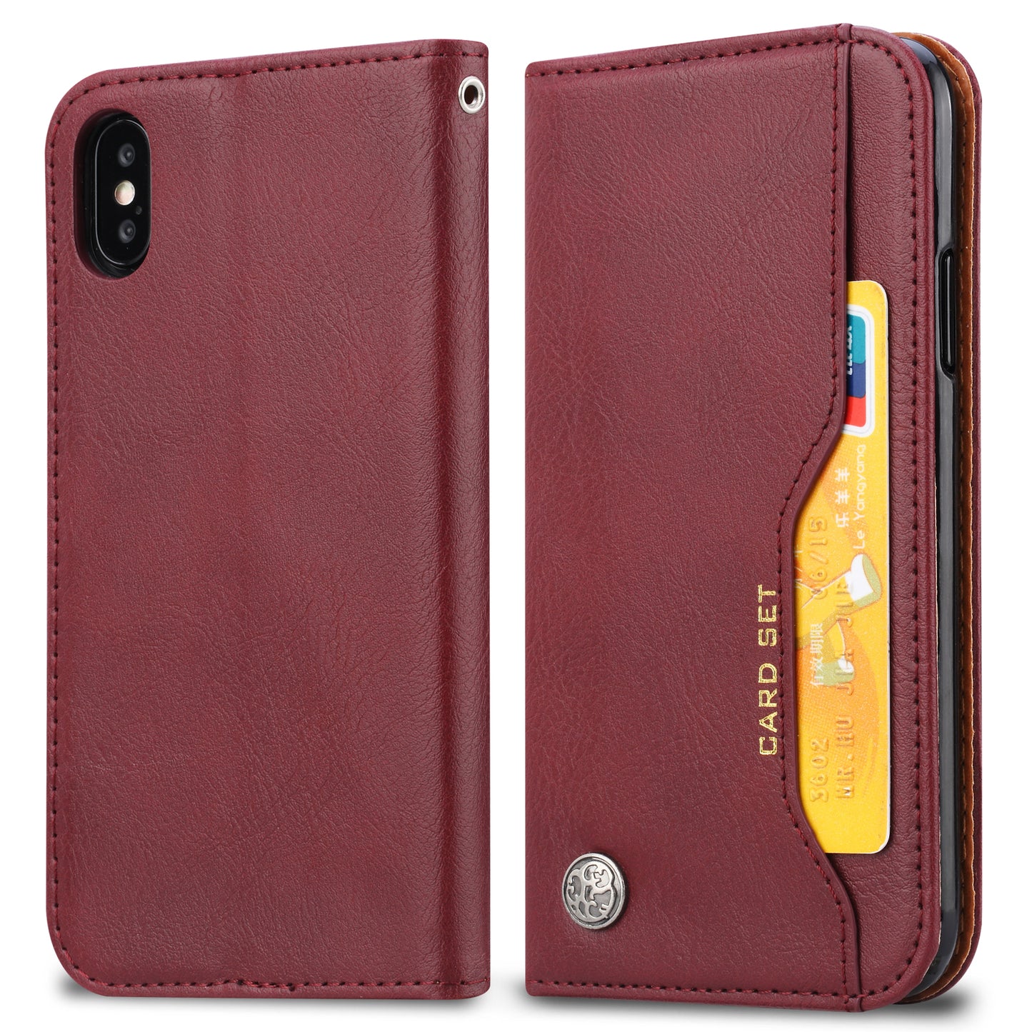 BOYU Knead Notes Pocket iPhone X Xs Leather Case