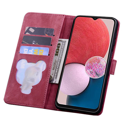 Cat Cherry Blossoms Galaxy A04e Grils Case Retro Leather Embossing Wallet Stand