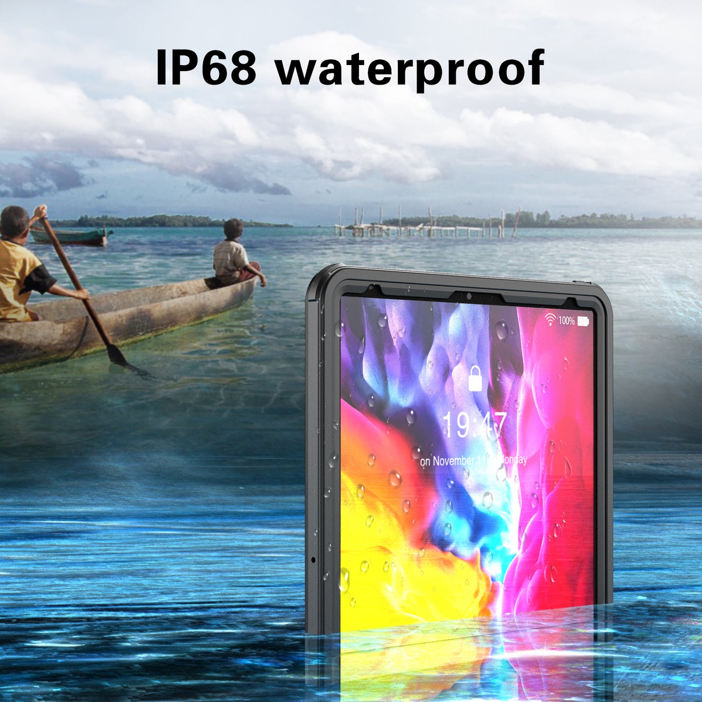 Surfing Swimming iPad Pro 12.9 2020 Waterproof Case IP68 360 Degree Full Body