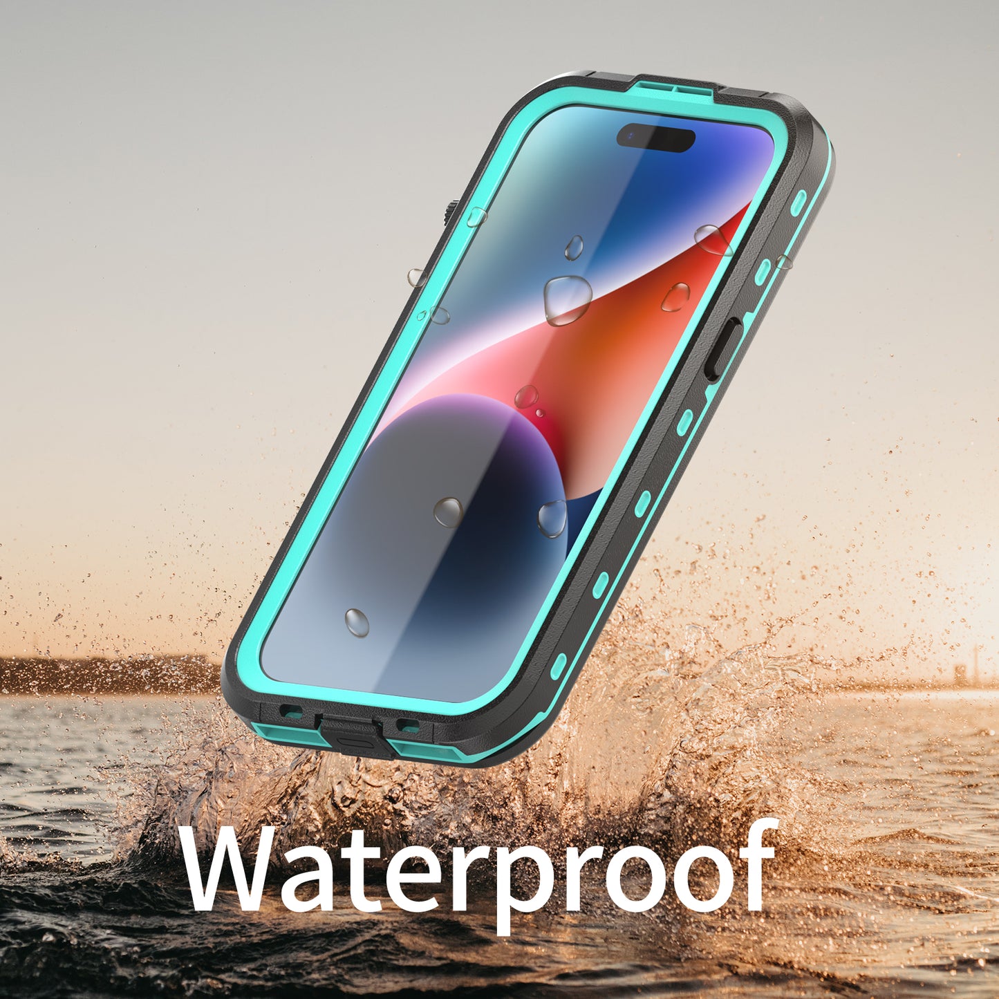 Clear Dot Swimming iPhone 15 Plus Waterproof Case Full Protection Built-in Screen Protector