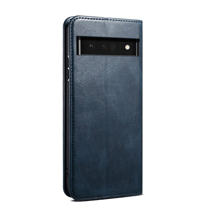 Oil Wax Leather Google Pixel 6 Pro Case Magnetic Wallet Stand Slim Classical