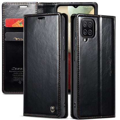 CASEME Luxury Retro Galaxy A12 Leather Case Magnetic