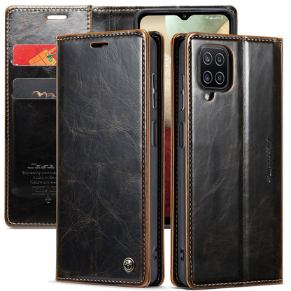 CASEME Luxury Retro Galaxy A12 Leather Case Magnetic