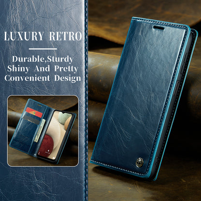 CASEME Luxury Retro Galaxy A12 Leather Case Magnetic