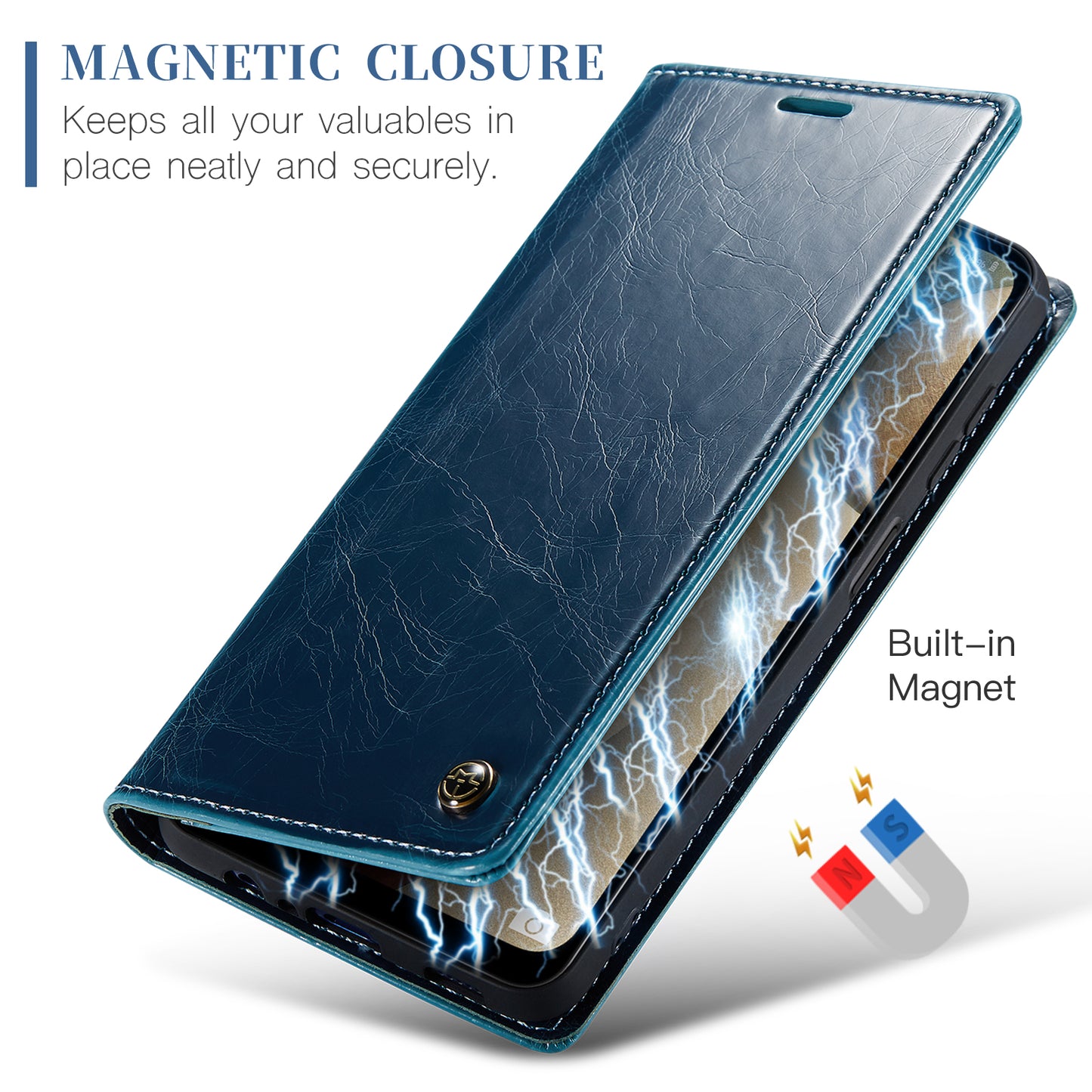 CASEME Luxury Retro Galaxy A12 Leather Case Magnetic