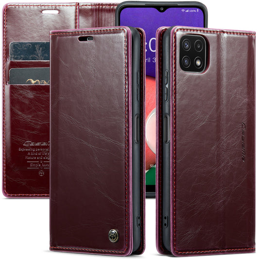 CASEME Luxury Retro Galaxy A22s Leather Case Magnetic