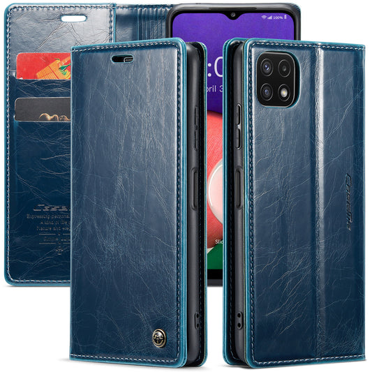 CASEME Luxury Retro Galaxy A22 Leather Case Magnetic