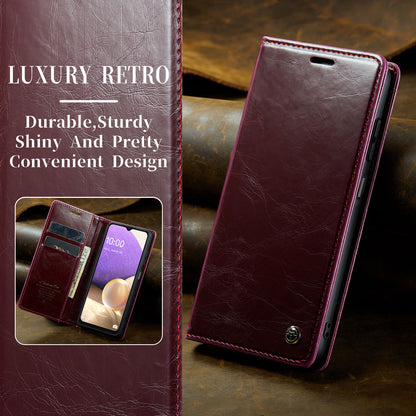 CASEME Luxury Retro Galaxy A42 Leather Case Magnetic