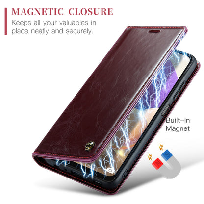 CASEME Luxury Retro Galaxy A42 Leather Case Magnetic