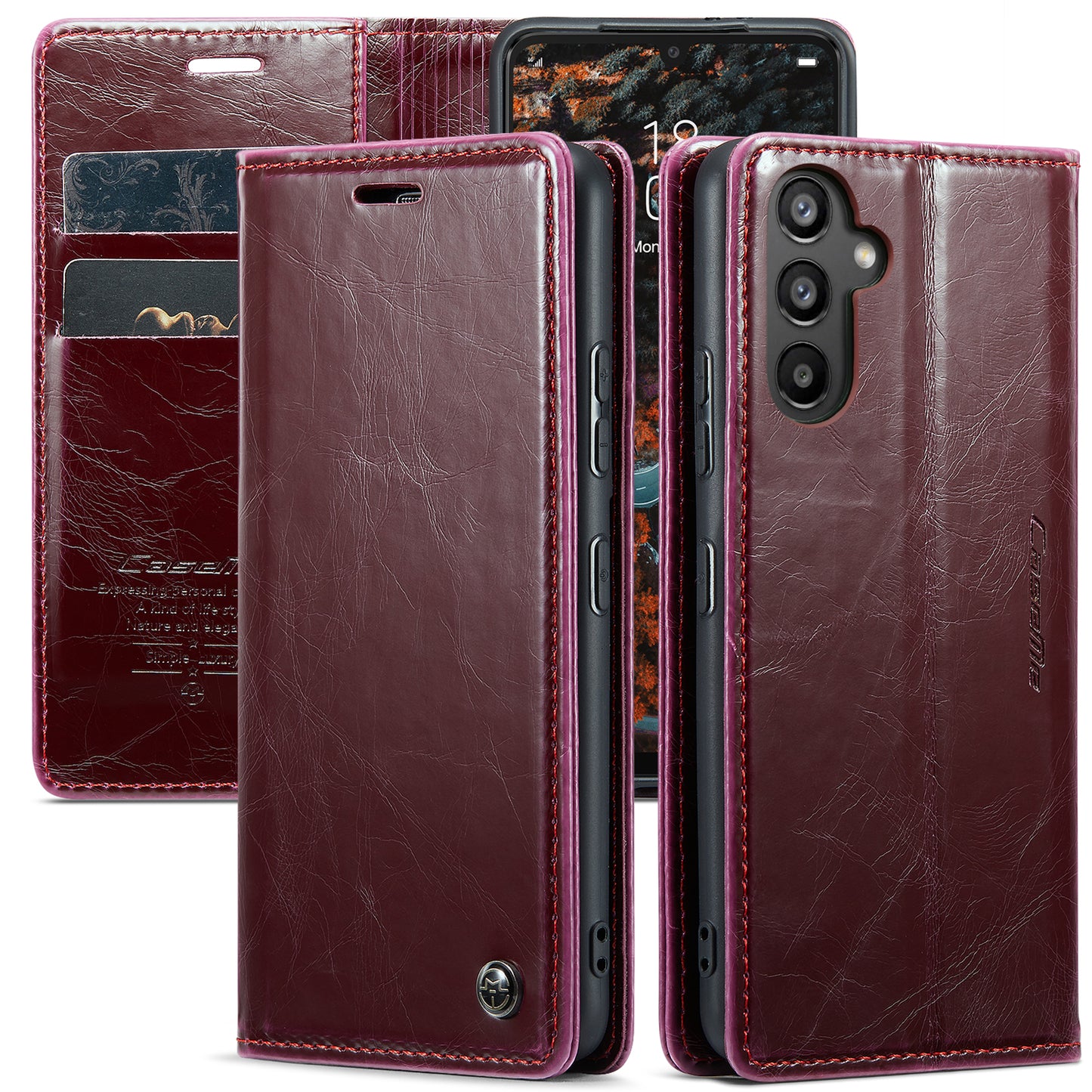 CASEME Luxury Retro Galaxy A34 Leather Case Magnetic