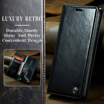 CASEME Luxury Retro Galaxy A34 Leather Case Magnetic