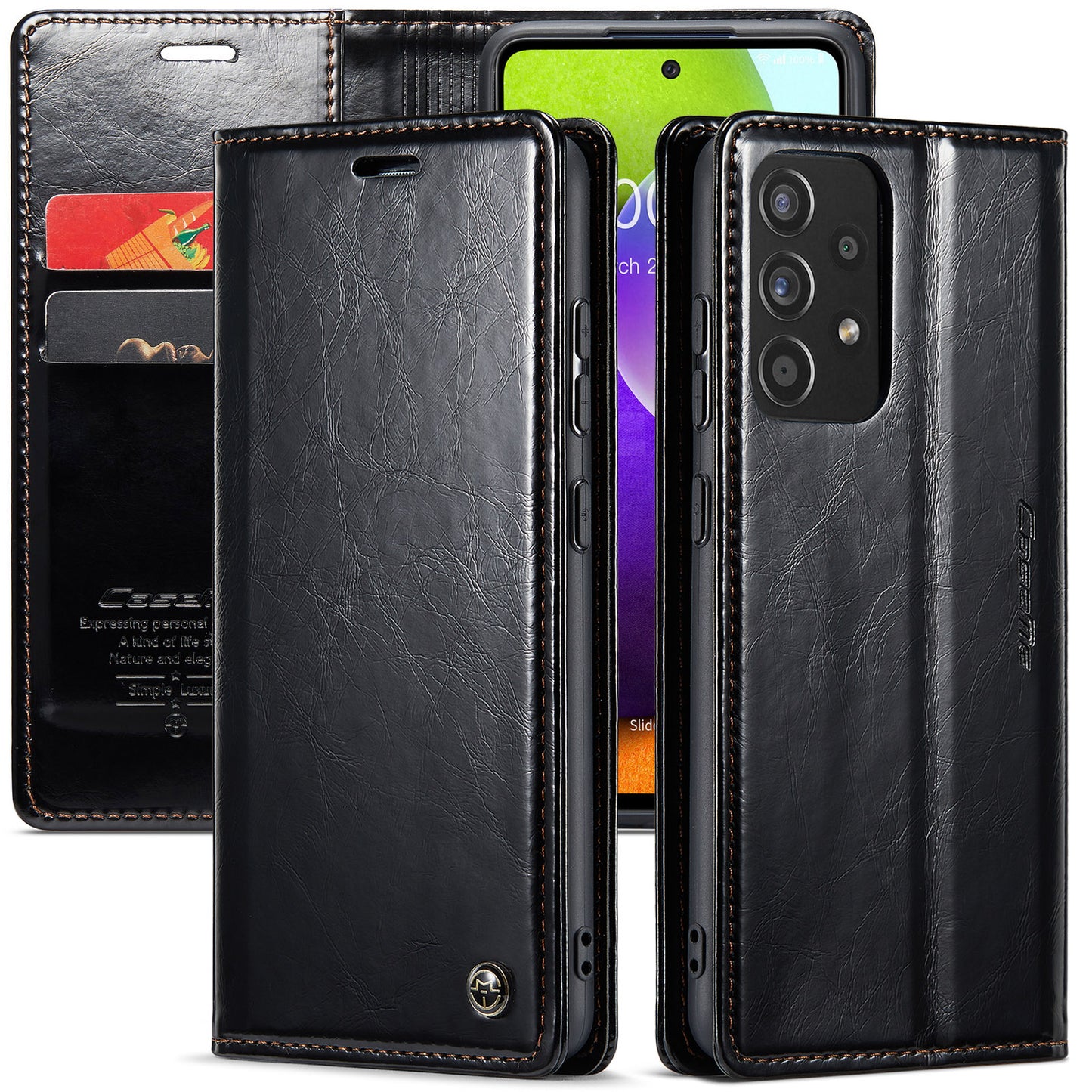 CASEME Luxury Retro Galaxy A52s Leather Case Magnetic